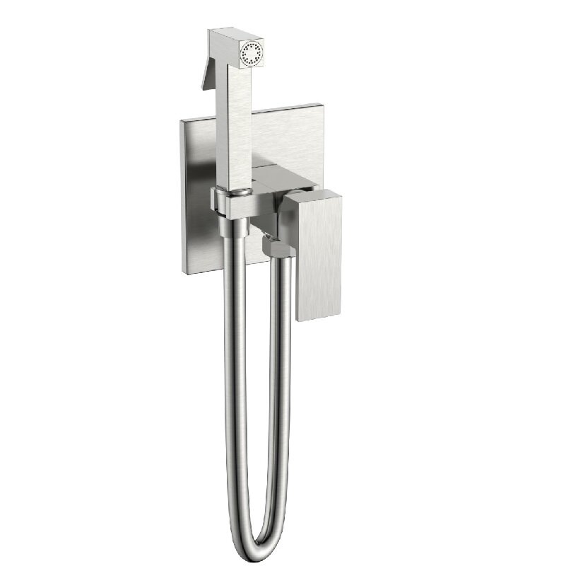 Изображение товара Гигиенический душ Boheme Qubic 477-NB со смесителем Brushed Nickel