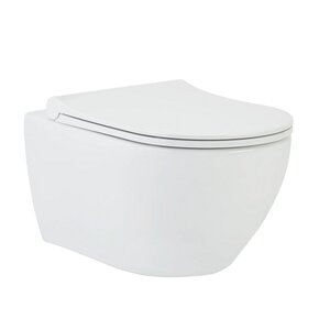 Изображение товара Подвесной безободковый унитаз BeWash Bogen 88393201 Tornado, крышка-сиденье с микролифтом EVB6388, белый