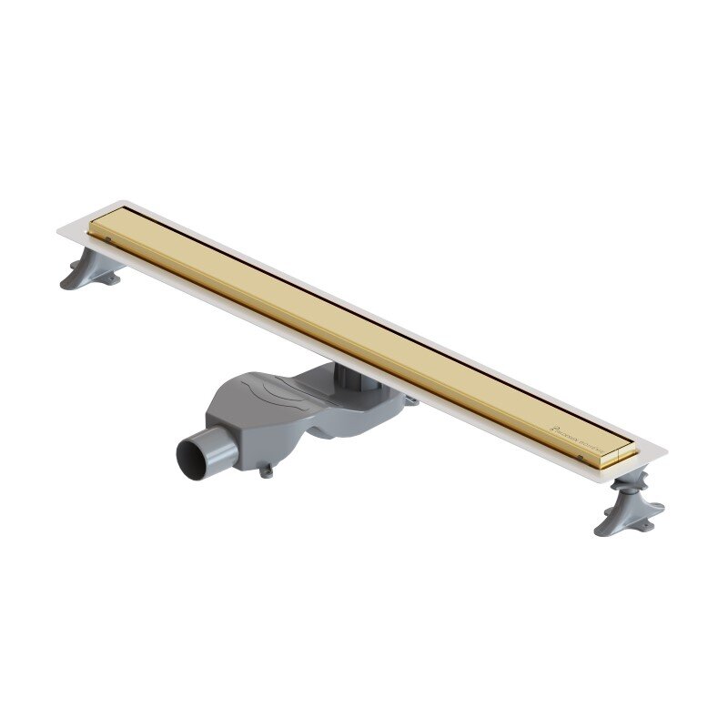 Изображение товара Дренажный канал Boheme Premium Linear, 80 см, в комплекте с решеткой под плитку, цвет золото, 982-80-G