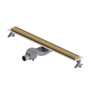Изображение товара Дренажный канал Boheme Premium Linear, 80 см, в комплекте с решеткой под плитку, цвет матовое золото, 982-80-MG