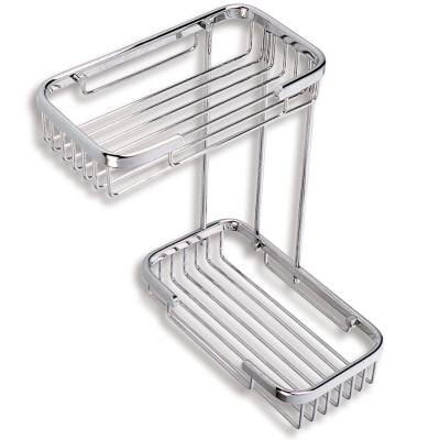 Изображение товара Полка двойная малая Novaservis Wire Line 6074. 0 - настенная хромированная решетчатая полка для ванн