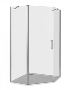 Изображение товара Душевое ограждение Good Door Mokka PNT-100-C-WE, 100 х 100 х 185 см, стекло прозрачное, профиль белый, МК00015