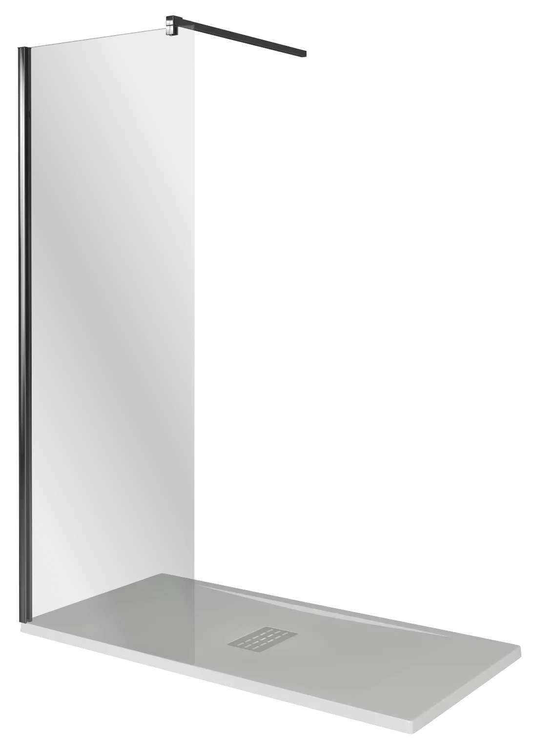 Изображение товара Стеклянная душевая неподвижная стенка Good Door Walk In 130 см прозрачное стекло черный профиль Изображение товара Стеклянная душевая неподвижная стенка Good Door Walk In 130 см прозрачное стекло черный профиль