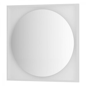 Изображение товара Зеркало Defesto Eclipse 80 x 80 см, с LED-подсветкой теплый белый свет, багетная рама белая, DF 2238