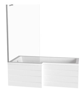 Изображение товара Шторка на ванну Good Door Screen BS-80-C-CH 90 x 140 см неподвижная, стекло прозрачное, профиль хром, ПД00098