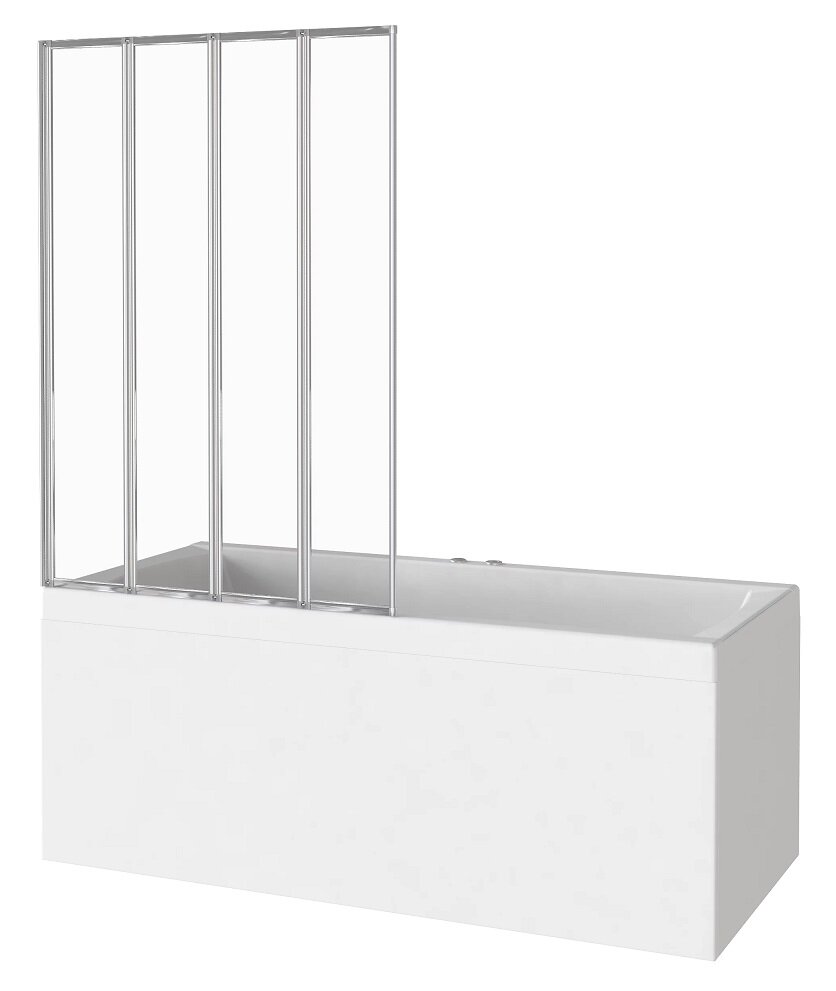 Изображение товара Шторка на ванну Good Door Screen GR4-100-C-CH 100x140 см складная с четырьмя секциями