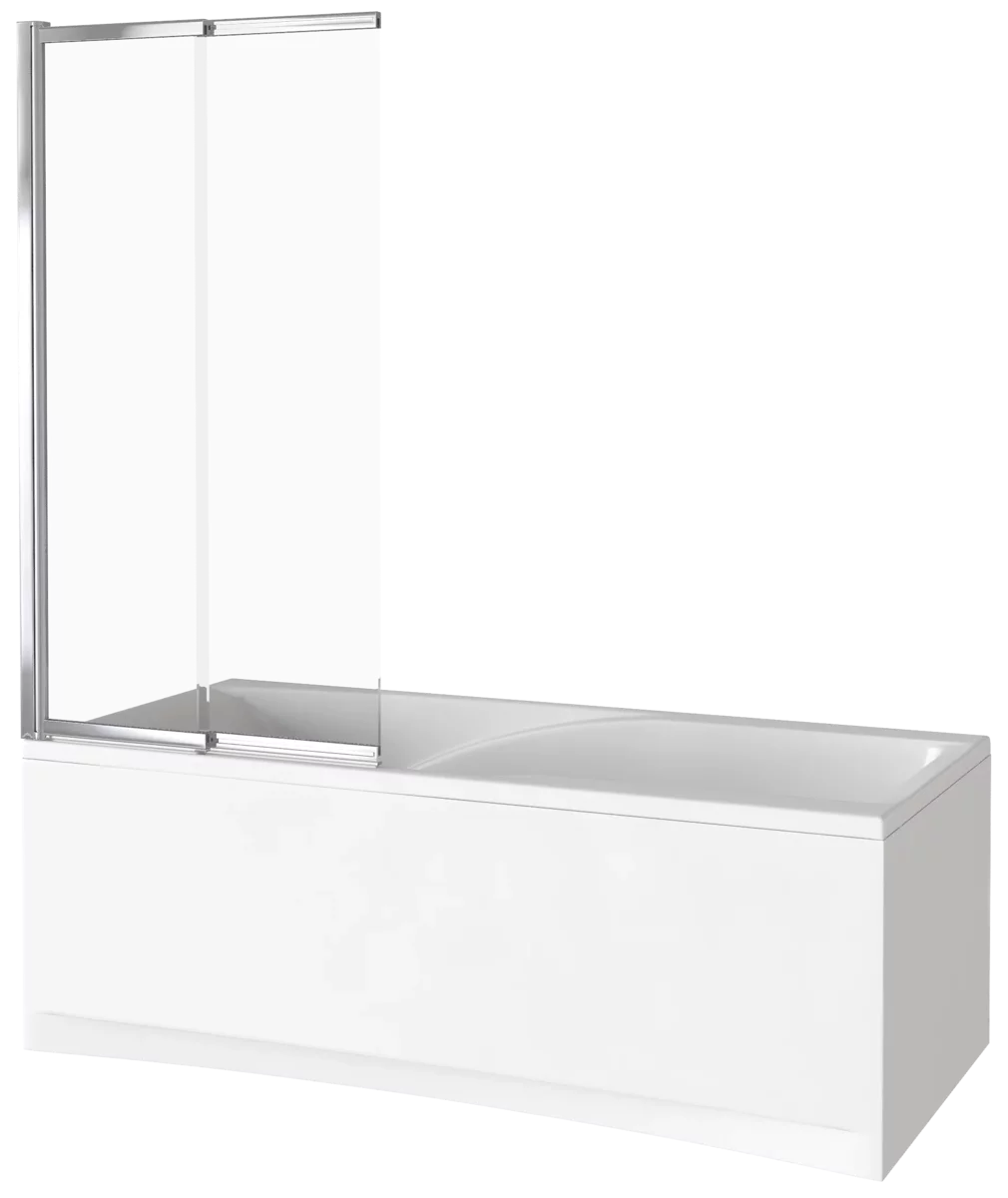 Изображение товара Шторка на ванну Good Door Screen SLR-80-C-CH 80 x 140 см распашная, раздвижная, стекло прозрачное, профиль хром, ПД00116