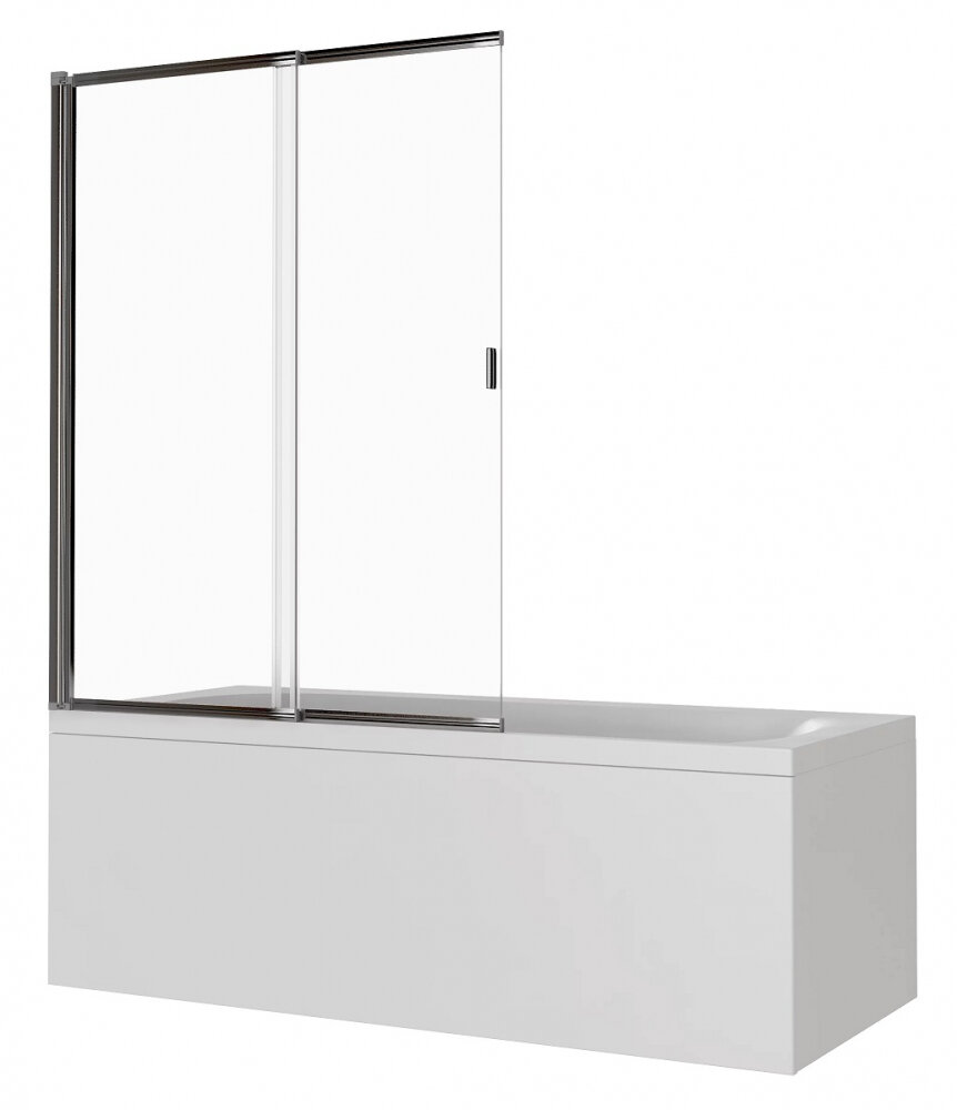 Изображение товара Good Door SL-100-C-В шторка на ванну 100x140 см, раздвижная, стекло 4 мм, черный профиль