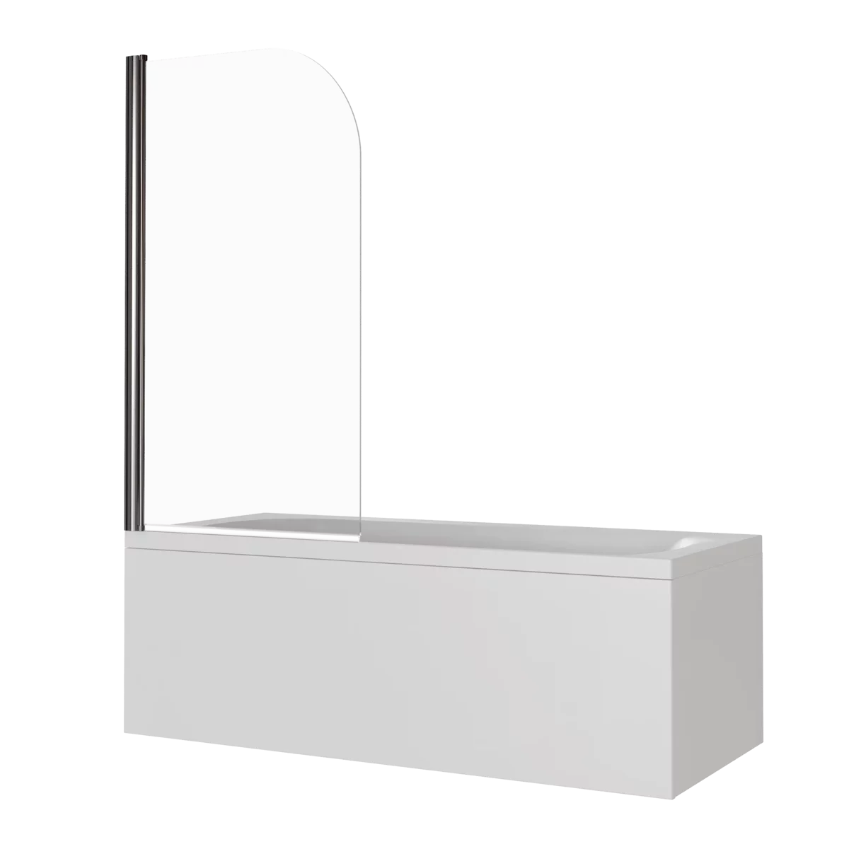 Изображение товара Шторка на ванну Good Door Screen H-80-C-В 80 x 140 см распашная, стекло прозрачное, профиль черный, ПД00118