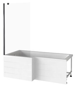 Изображение товара Шторка на ванну Good Door Screen BS-80-C-В 80 x 140 см неподвижная, стекло прозрачное, профиль черный, ПД00122