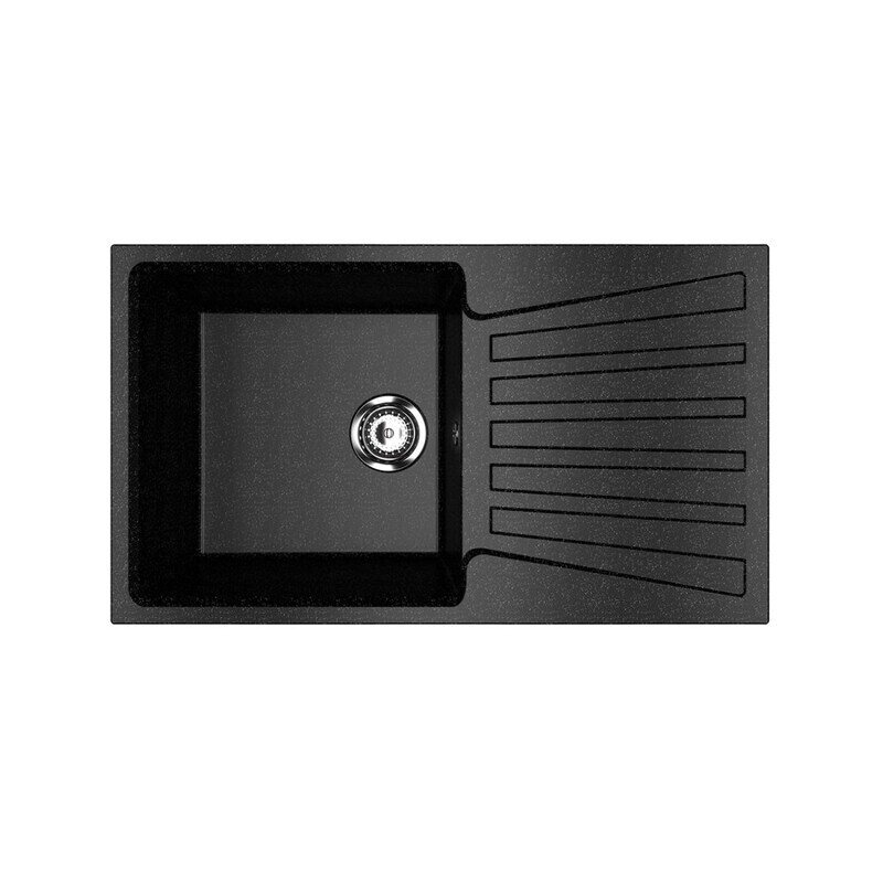 Изображение товара Кухонная мойка Ulgran U-703-308 83 см черная искусственный мрамор Россия
