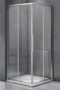 Изображение товара Душевое ограждение Good Door Idea CR-100-C-CH, 100 х 100 x 195 см, стекло прозрачное, профиль хром, ИД00017