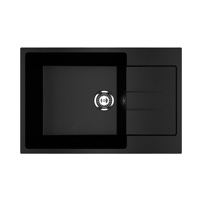 Изображение товара Кухонная мойка Ulgran U-602-344 76 см ультра-черная односекционная реверсивная