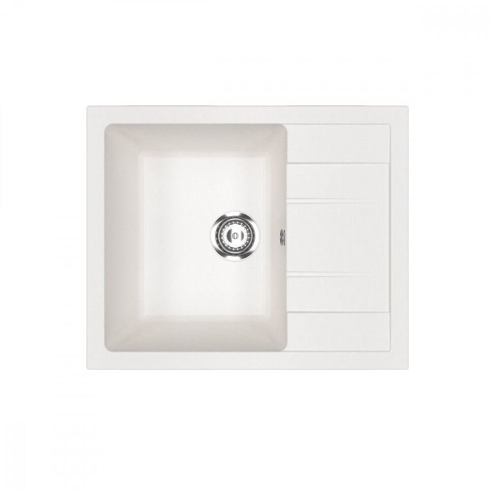 Изображение товара Мойка кухонная Ulgran U-607-341 61 см белая композитная с гарантией 2 года