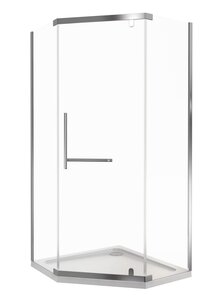 Изображение товара Душевое ограждение Good Door Orion PNT-100-C-CH, 100 х 100 х 185 см, стекло прозрачное, профиль хром, ОР00030