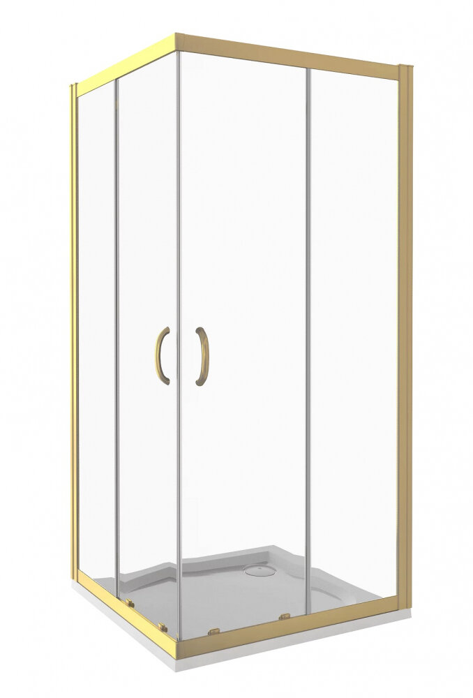 Изображение товара Душевое ограждение Good Door Jazze CR-80-C-G 80x80 см стекло золото