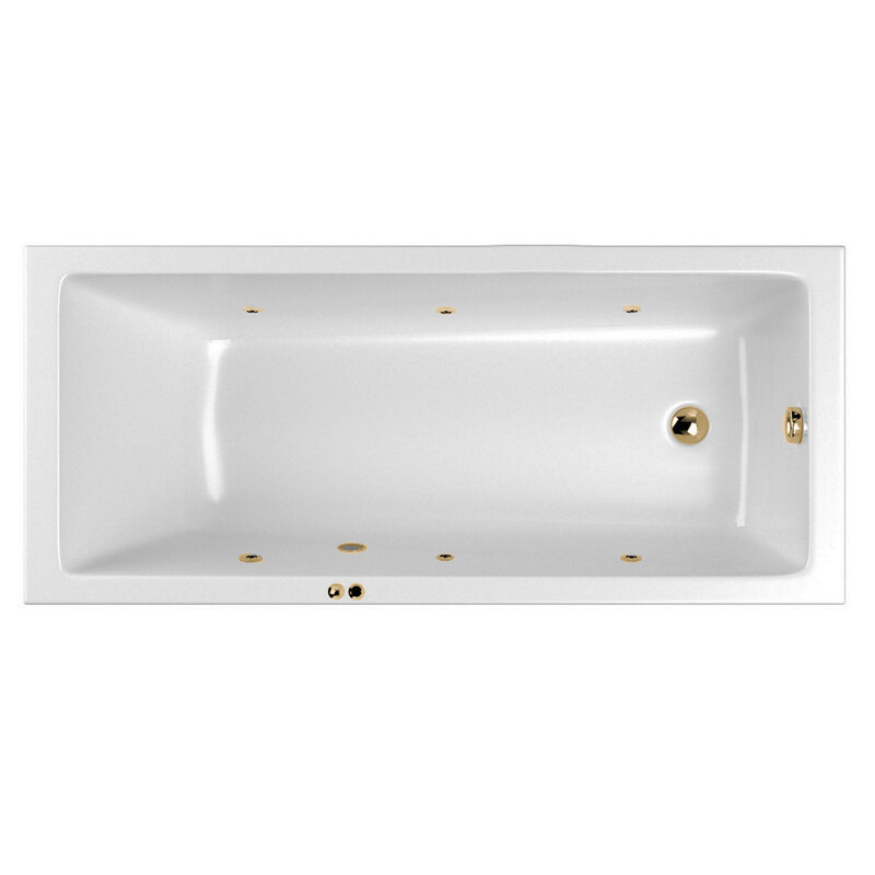 Изображение товара Гидромассажная ванна Whitecross Wave Slim Soft 170x70 см встраиваемая акриловая белая/золотая
