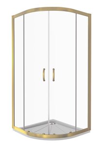 Изображение товара Душевое ограждение Good Door Jazze R-90-C-G прозрачное золото 90x90 см