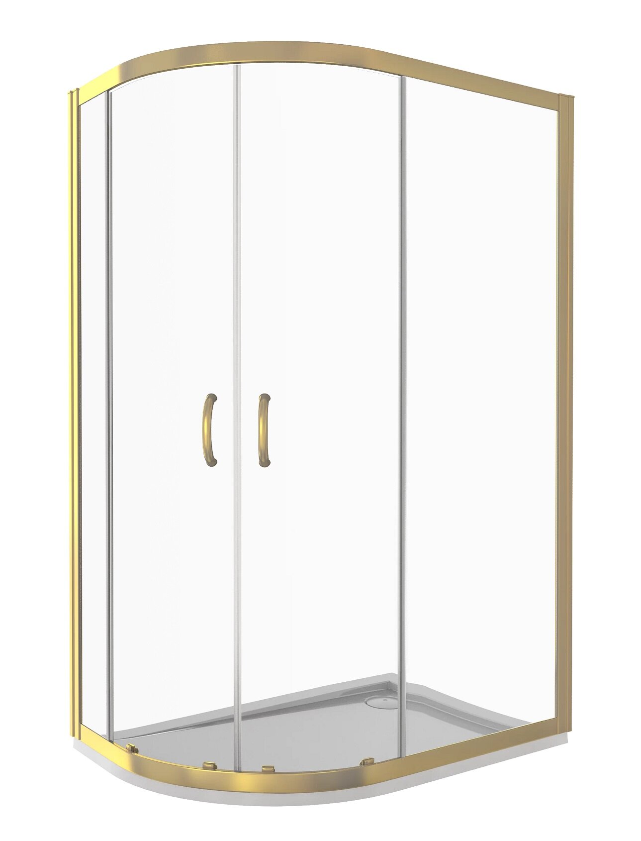 Изображение товара Душевое ограждение Good Door Jazze R-120-C-G, 80 х 120 х 185 см, стекло прозрачное, профиль золото, ДЖ00053