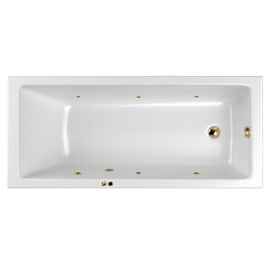 Изображение товара Ванна гидромассажная Whitecross Wave Slim Soft, 180 х 80 см, белая/золото, 0111.180080.100.SOFT.GL