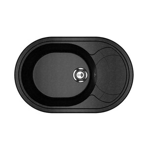 Изображение товара Мойка кухонная Ulgran U-610 78 см черная матовая из искусственного камня