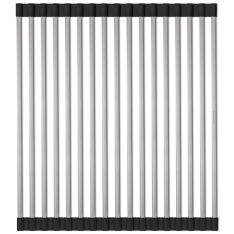 Изображение товара Ролл-мат на мойку Paulmark Step, 33 х 37.5 см, брашированная нержавеющая сталь, R375-BS