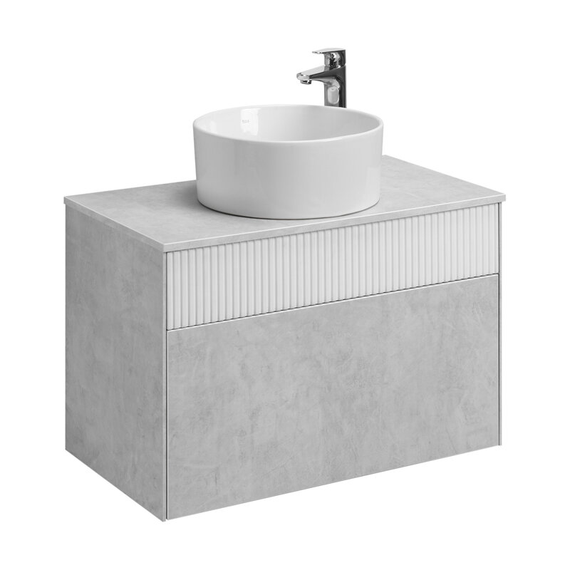 Изображение товара Тумба под раковину Акватон Марбл 80 подвесная слэйт/белый матовый