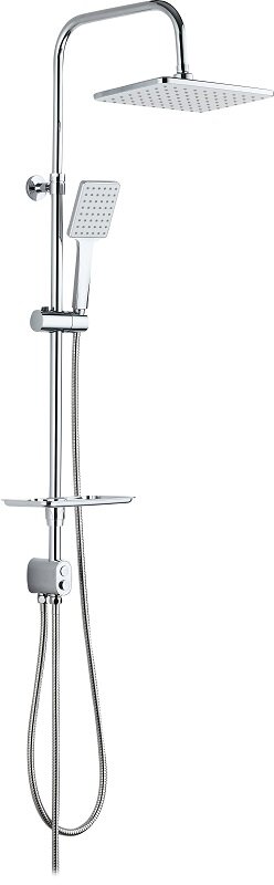 Изображение товара Душевой гарнитур Esko ST1450 хром с полкой и телескопической стойкой