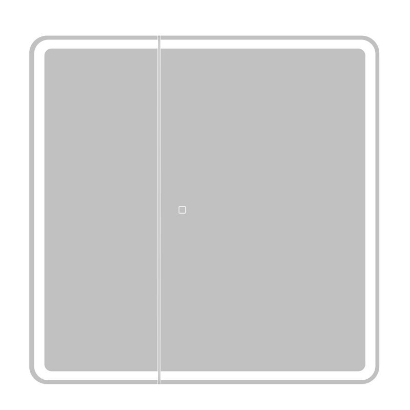Изображение товара Зеркальный шкаф BelBagno Marino 80 х 80 см, с LED-подсветкой и сенсорным выключателем, Bianco Lucido белый глянец, SPC-MAR-800/800-2A-LED-TCH