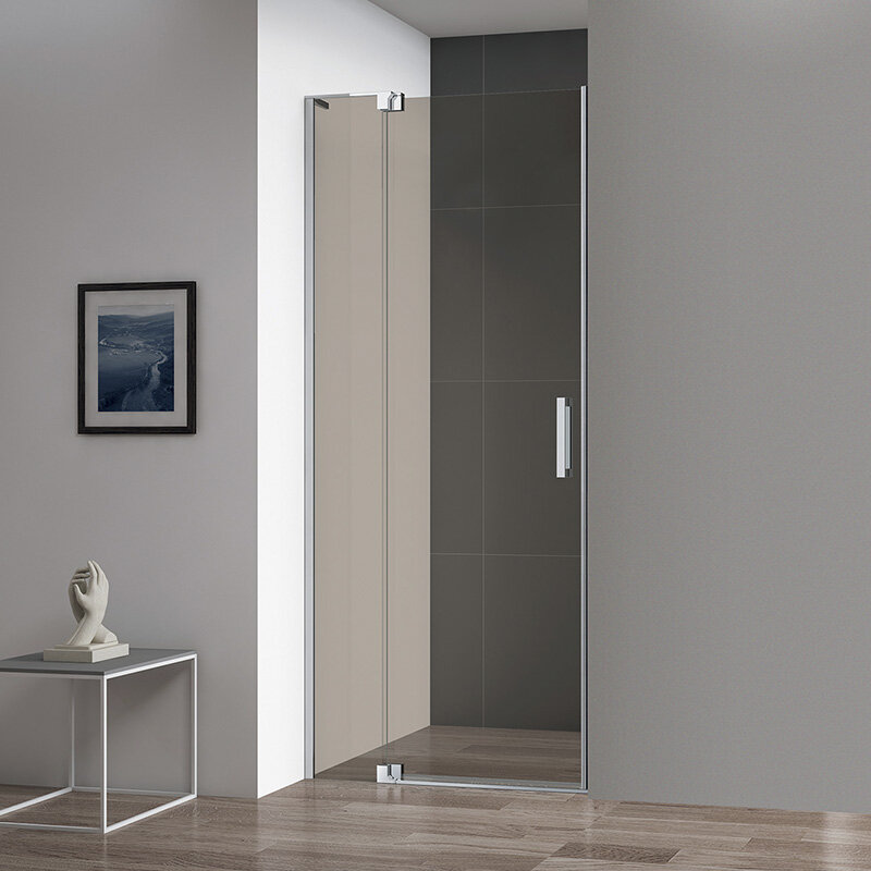 Изображение товара Душевая дверь Cezares Slider, 100-110 см, бронзовое стекло, хром</br> профиль, распашная конструкци