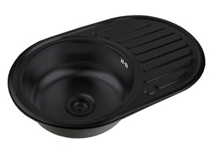 Изображение товара Кухонная мойка Zorg PVD GRAFIT 77 см с угловым монтажом и двумя отверстиями