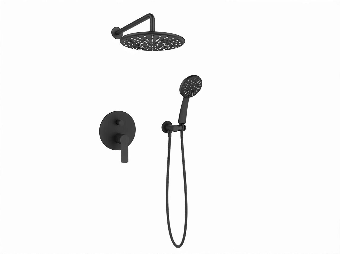 Изображение товара Душевая система Esko 6in1 SB Черный матовый скрытый монтаж, 5 режимов лейки