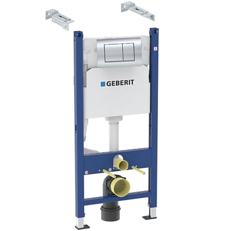 Изображение товара Инсталляция Geberit Duofix Delta для унитаза крепежом и с кнопкой Delta 30 хром, 458.163.21.1