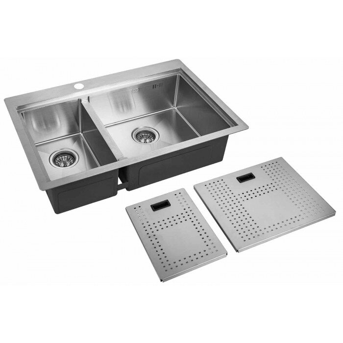 Изображение товара Кухонная мойка Zorg Master ZM N-78-2-52-R из нержавеющей стали 78 см