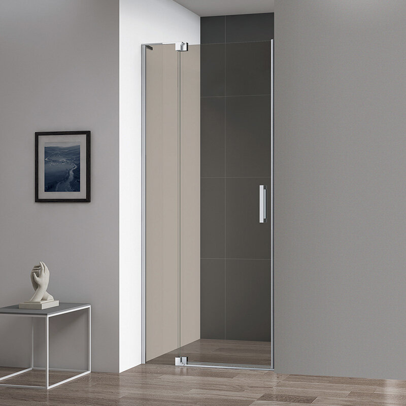 Изображение товара Душевая дверь Cezares Slider 80-90 см стекло бронза профиль хром распашная