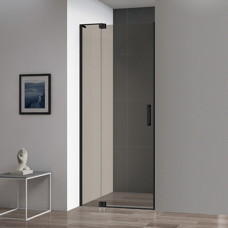 Изображение товара Душевая дверь Cezares Slider 80-90 см бронзовое стекло, черный профиль