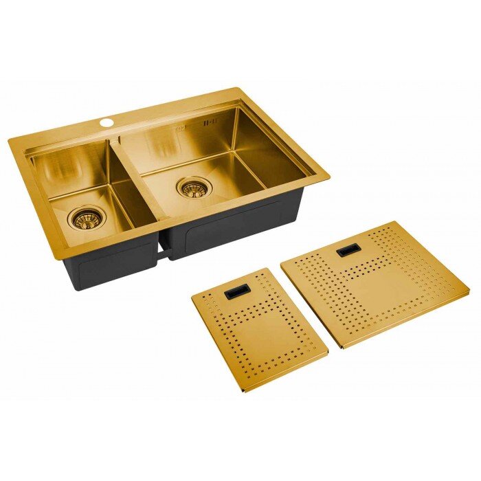 Изображение товара Мойка кухонная Zorg Master 78 см, бронза, двойная, с PVD покрытием