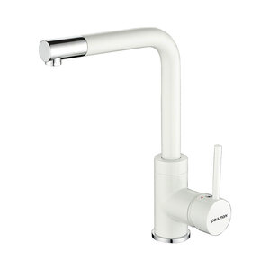 Изображение товара Смеситель Paulmark Honner Ho212018-WH для кухонной мойки, белый матовый/хром