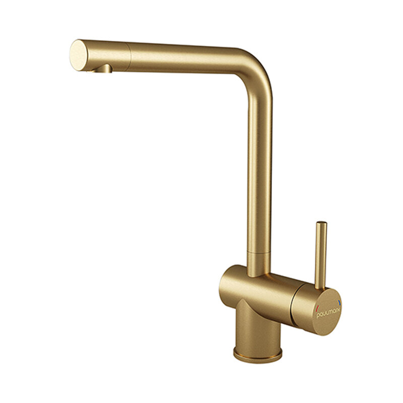 Изображение товара Смеситель Paulmark Spring Sp212067-BG для кухни, брашированное золото, поворотный излив