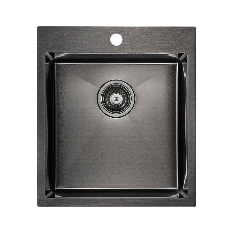 Изображение товара Мойка кухонная Paulmark Favor PM214551-GM из нержавеющей стали 45 см черная