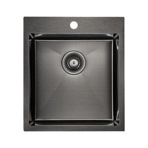Изображение товара Мойка кухонная Paulmark Kroner PM214551-GM, 45 см, вороненая сталь