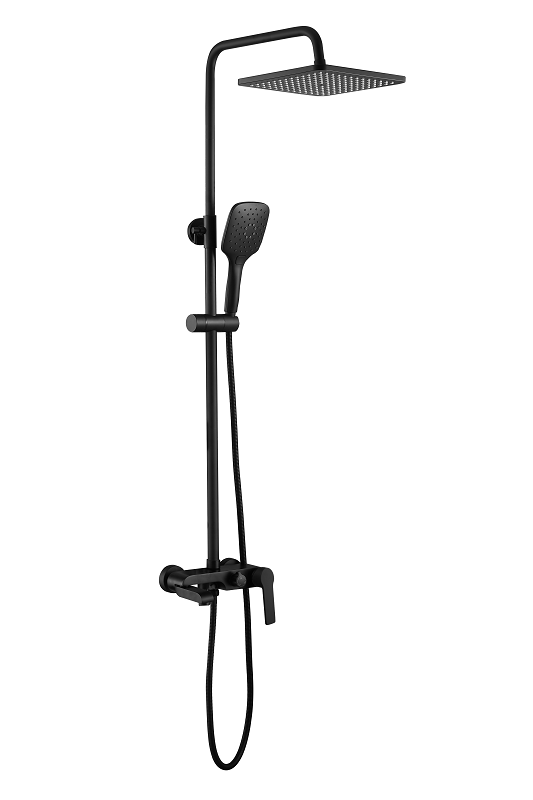 Изображение товара Душевая система Esko Singapore black ST300BL, с изливом, цвет черный матовый Изображение товара Душевая система Esko Singapore black ST300BL, с изливом, цвет черный матовый