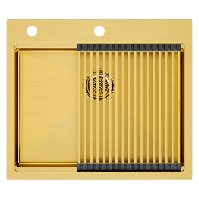 Изображение товара Мойка Paulmark Kroner-Pro PM705951-BG 59x51 см брашированное золото