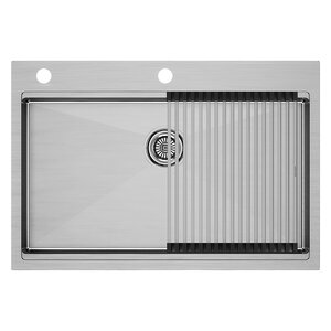 Изображение товара Мойка кухонная Paulmark Kroner-Pro PM707551-BS, 75 х 51 см, брашированная нержавеющая сталь