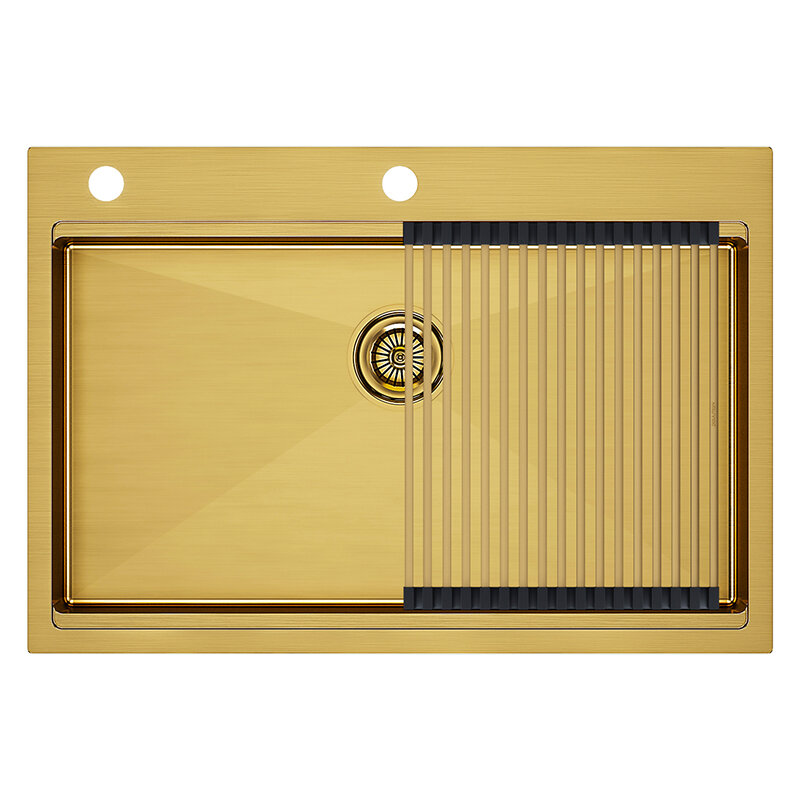 Изображение товара Кухонная мойка Paulmark Kroner-Pro из нержавеющей стали 75х51 см золото PVD