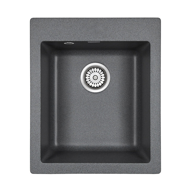 Изображение товара Мойка кухонная Paulmark Kante PM104249-DG, 41.5 см, кварцевая, графит Изображение товара Мойка кухонная Paulmark Kante PM104249-DG, 41.5 см, кварцевая, графит
