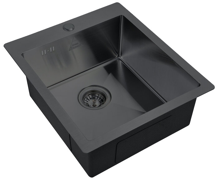 Изображение товара Кухонная мойка Zorg Steel Hammer 45 см графит матовая для встроенного монтажа