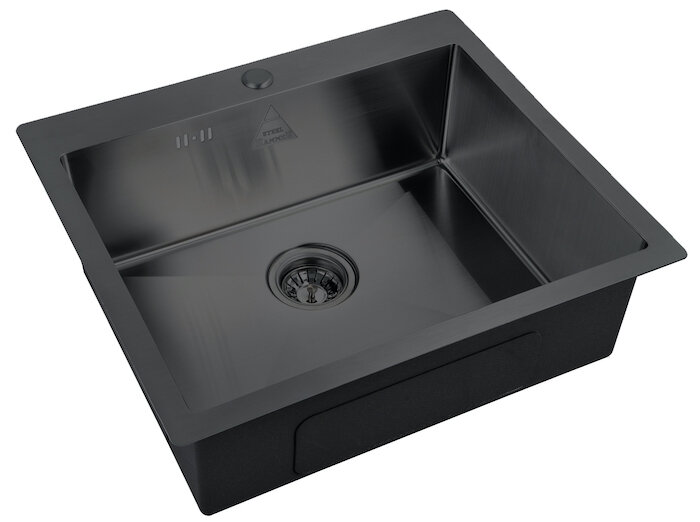 Изображение товара Мойка кухонная Zorg Steel Hammer, 59 см, графит, SH 5951 GRAFIT