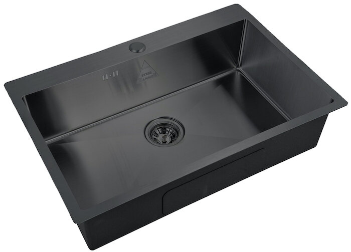 Изображение товара Кухонная мойка Zorg Steel Hammer 75 см графит с PVD покрытием
