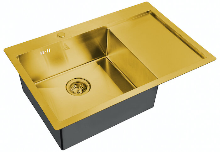 Изображение товара Мойка кухонная Zorg Steel Hammer, 78 см, чаша слева, бронза, SH 7851-L BRONZE
